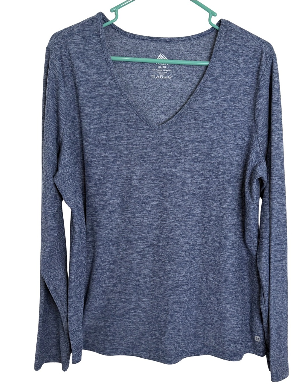3/$20 RBX Women's Heather Blue Long Sleeve V-Neck Shirt Size XL